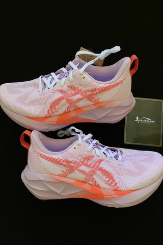 ￼Asics Novablast 5 “White/Coral Reef” Women’s Running Shoes